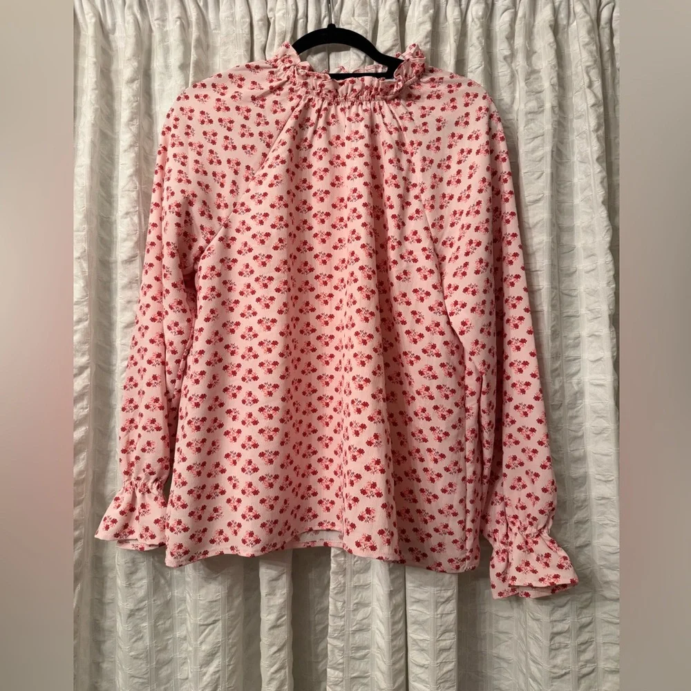 Hill House Home Pink Posy 2pc Set: Millie Top + Mirabel Wrap Skirt Floral Ruffle - Picture 11 of 12